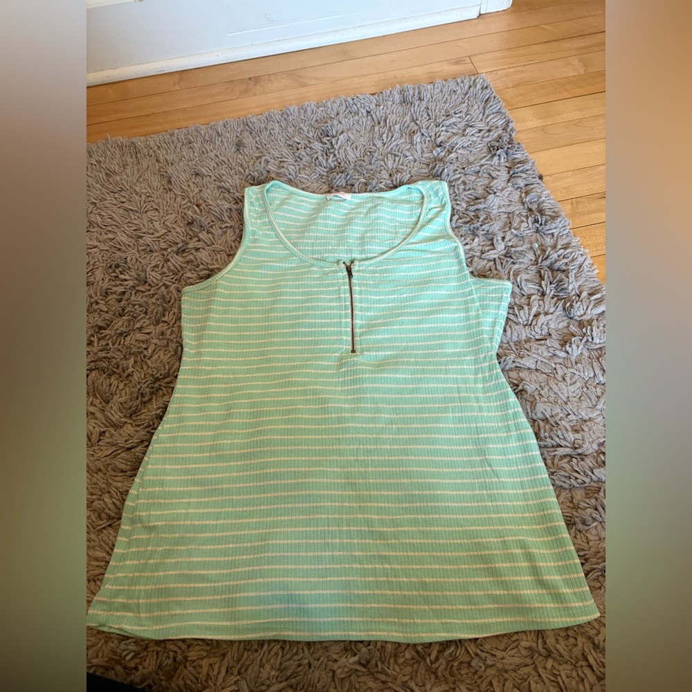 Mint Green Striped pulse tank